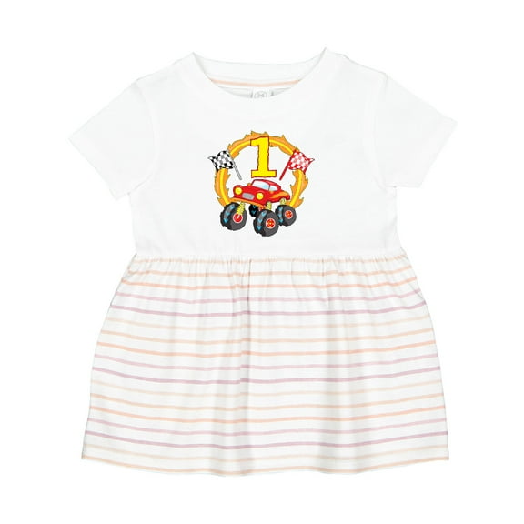 Inktastic Monster Truck 1st Birthday Girls Baby Dress