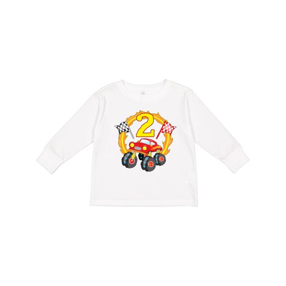 Inktastic Monster Truck 2nd Birthday Boys or Girls Long Sleeve Toddler T-Shirt