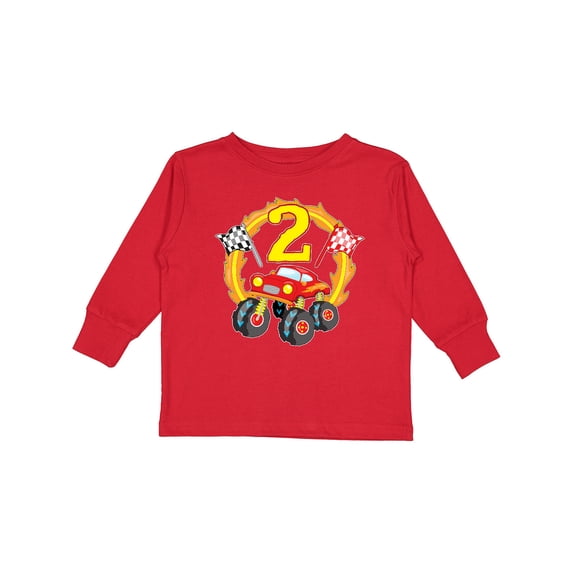Inktastic Monster Truck 2nd Birthday Boys or Girls Long Sleeve Toddler T-Shirt