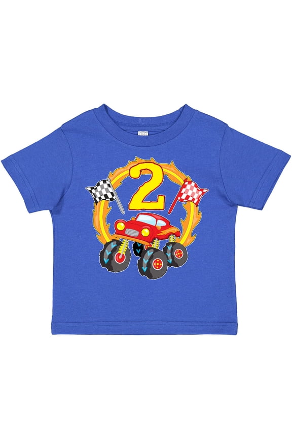 Monster Truck 2nd Birthday Boys or Girls Toddler T-Shirt
