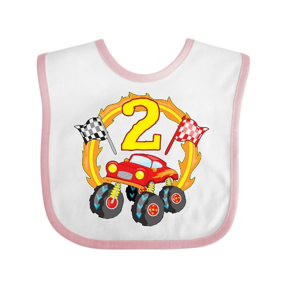 Inktastic Monster Truck 2nd birthday Boys or Girls Baby Bib