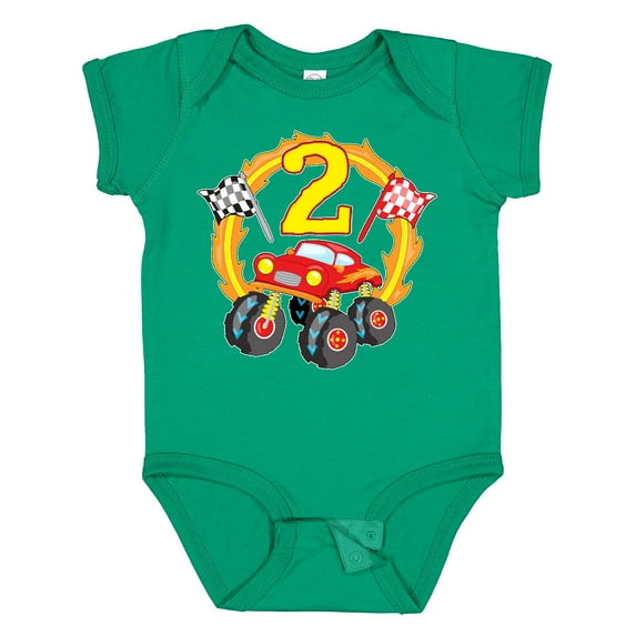 Inktastic Monster Truck 2nd birthday Boys or Girls Baby Bodysuit