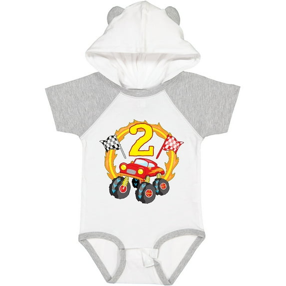 Inktastic Monster Truck 2nd birthday Boys or Girls Baby Bodysuit