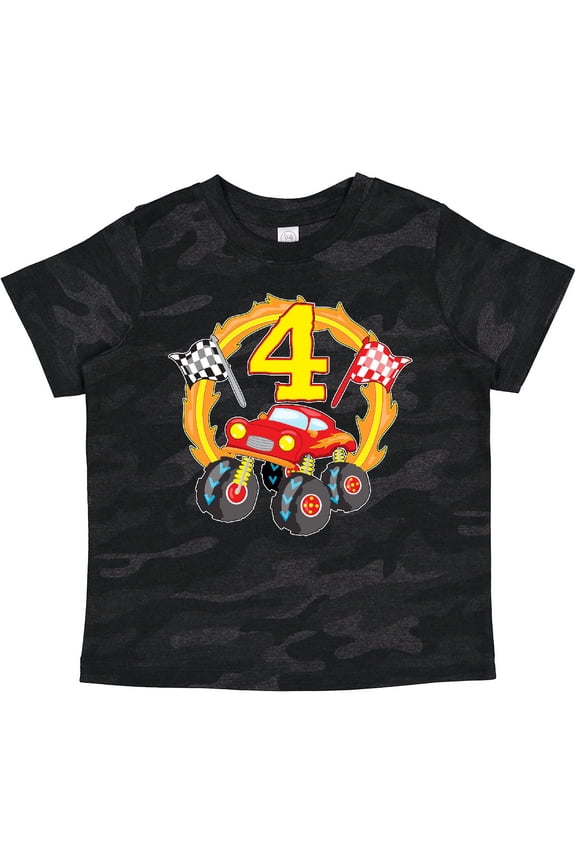Monster Truck 4th Birthday Boys or Girls Toddler T-Shirt