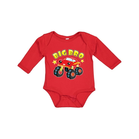 Inktastic Monster Truck Big Bro Boys Long Sleeve Baby Bodysuit