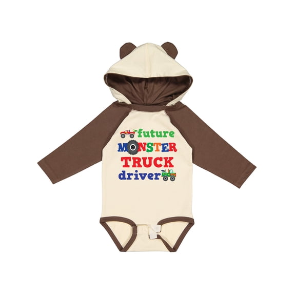 Inktastic Monster Truck Future Driver Boys Long Sleeve Baby Bodysuit