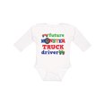 thumbnail image 1 of Inktastic Monster Truck Future Driver Boys Long Sleeve Baby Bodysuit, 1 of 5