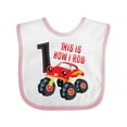 thumbnail image 1 of Inktastic Monster Truck How I Roll 1st Birthday Boys Baby Bib, 1 of 4
