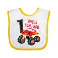 thumbnail image 1 of Inktastic Monster Truck How I Roll 1st Birthday Boys Baby Bib, 1 of 4