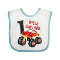 thumbnail image 1 of Inktastic Monster Truck How I Roll 1st Birthday Boys Baby Bib, 1 of 4