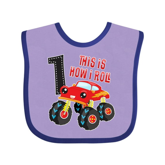 Inktastic Monster Truck How I Roll 1st Birthday Boys Baby Bib
