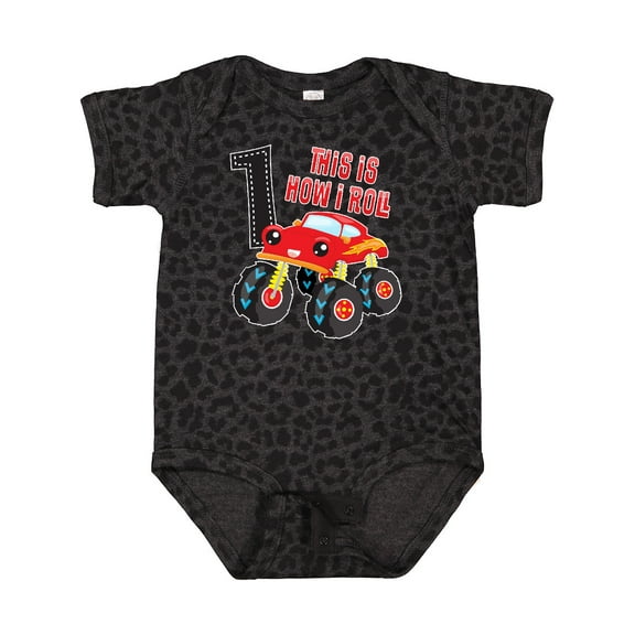 Inktastic Monster Truck How I Roll 1st Birthday Boys Baby Bodysuit