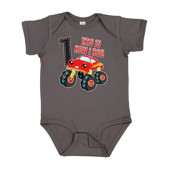 Inktastic Monster Truck How I Roll 1st Birthday Boys Baby Bodysuit