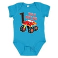 thumbnail image 1 of Inktastic Monster Truck How I Roll 1st Birthday Boys Baby Bodysuit, 1 of 5