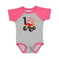 thumbnail image 1 of Inktastic Monster Truck How I Roll 1st Birthday Boys Baby Bodysuit, 1 of 5