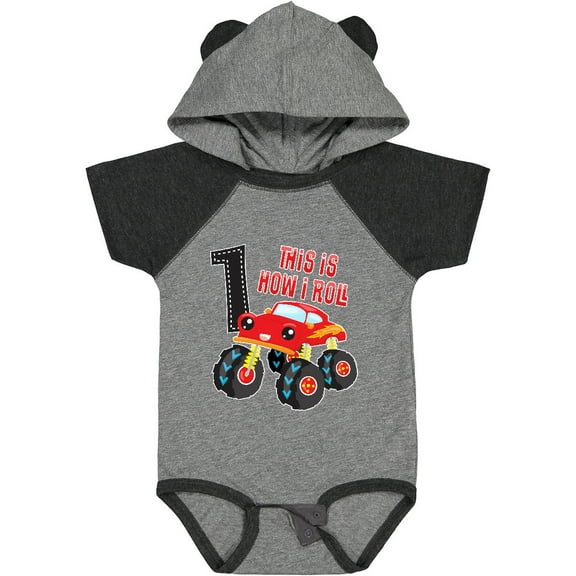 Inktastic Monster Truck How I Roll 1st Birthday Boys Baby Bodysuit