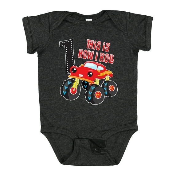 Inktastic Monster Truck How I Roll 1st Birthday Boys Baby Bodysuit