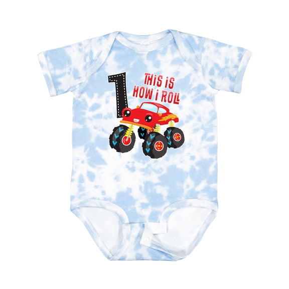 Inktastic Monster Truck How I Roll 1st Birthday Boys Baby Bodysuit