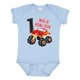 thumbnail image 1 of Inktastic Monster Truck How I Roll 1st Birthday Boys Baby Bodysuit, 1 of 5