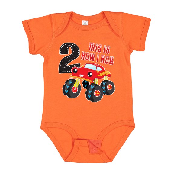 Inktastic Monster Truck How I Roll 2nd Birthday Boys Baby Bodysuit