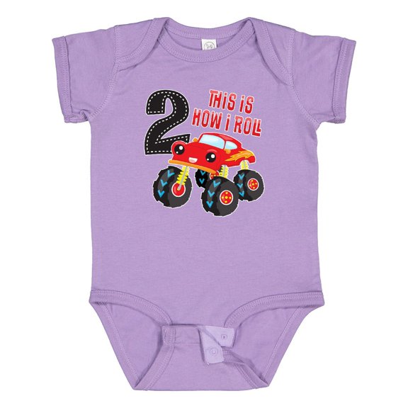 Inktastic Monster Truck How I Roll 2nd Birthday Boys Baby Bodysuit