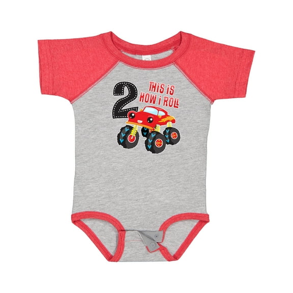 Inktastic Monster Truck How I Roll 2nd Birthday Boys Baby Bodysuit