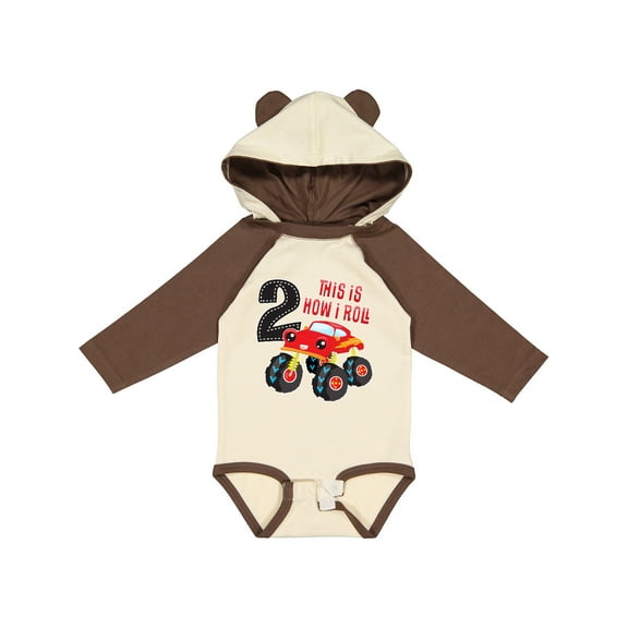 Inktastic Monster Truck How I Roll 2nd Birthday Boys Long Sleeve Baby Bodysuit