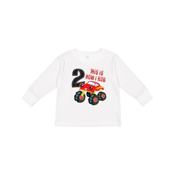 Inktastic Monster Truck How I Roll 2nd Birthday Boys Long Sleeve Toddler T-Shirt