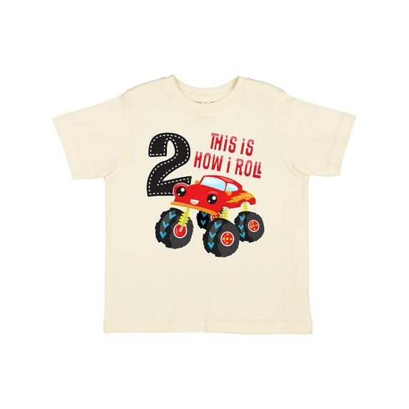 Inktastic Monster Truck How I Roll 2nd Birthday Boys Toddler T-Shirt