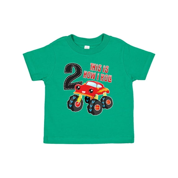Inktastic Monster Truck How I Roll 2nd Birthday Boys Toddler T-Shirt