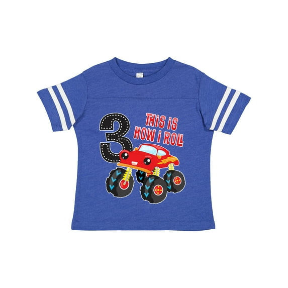 Inktastic Monster Truck How I Roll 3rd Birthday Boys Toddler T-Shirt