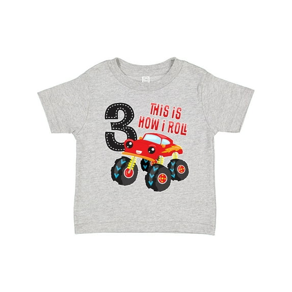 Inktastic Monster Truck How I Roll 3rd Birthday Boys Toddler T-Shirt