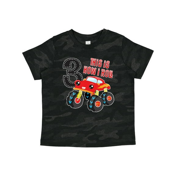 Inktastic Monster Truck How I Roll 3rd Birthday Boys Toddler T-Shirt