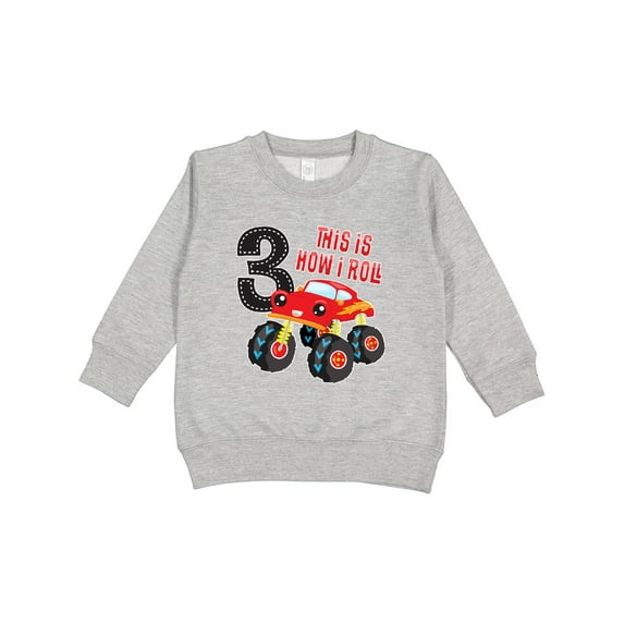 Inktastic Monster Truck How I Roll 3rd Birthday Toddler Sweatshirt