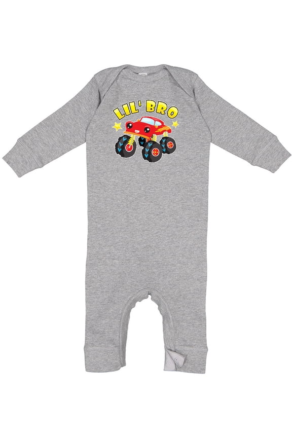 Monster Truck Little Bro Baby Romper Coveralls