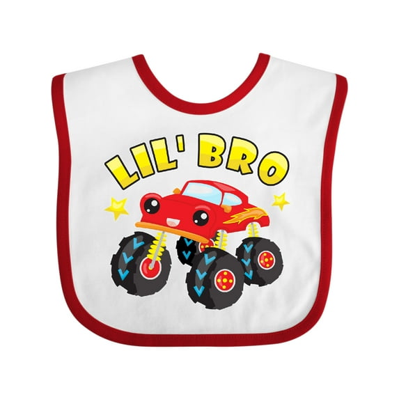 Inktastic Monster Truck Little Bro Boys Baby Bib