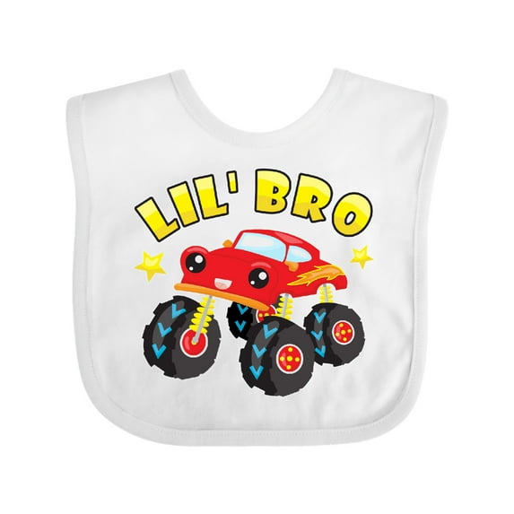 Inktastic Monster Truck Little Bro Boys Baby Bib