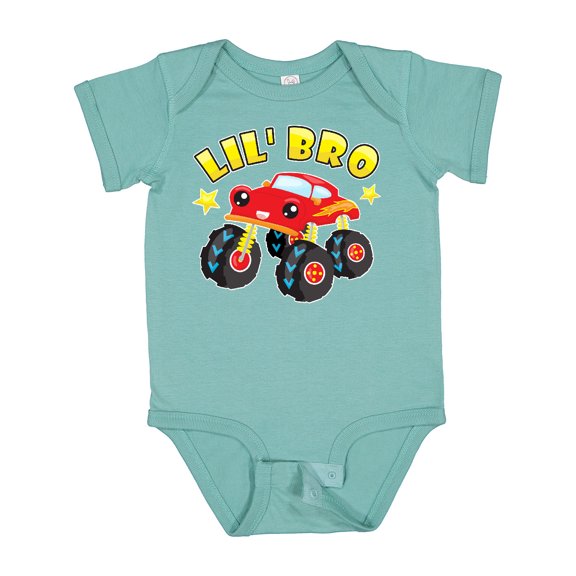Inktastic Monster Truck Little Bro Boys Baby Bodysuit