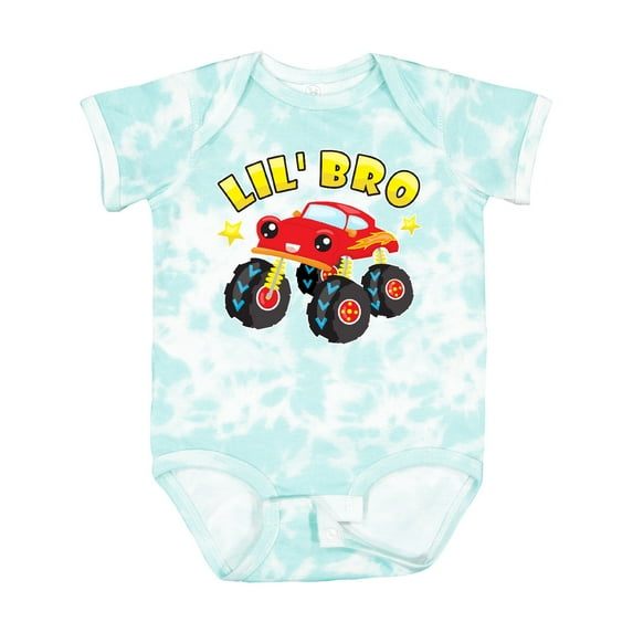 Inktastic Monster Truck Little Bro Boys Baby Bodysuit