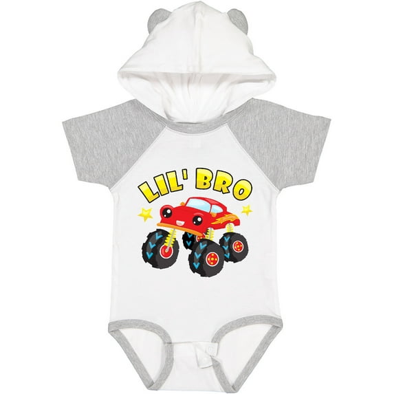 Inktastic Monster Truck Little Bro Boys Baby Bodysuit