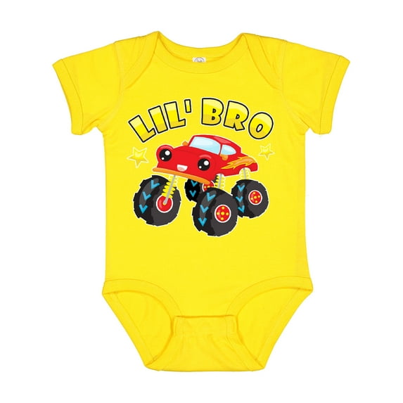 Inktastic Monster Truck Little Bro Boys Baby Bodysuit