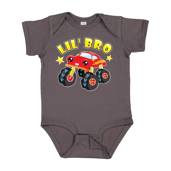 Inktastic Monster Truck Little Bro Boys Baby Bodysuit