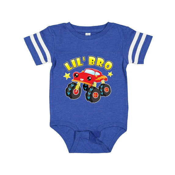 Inktastic Monster Truck Little Bro Boys Baby Bodysuit