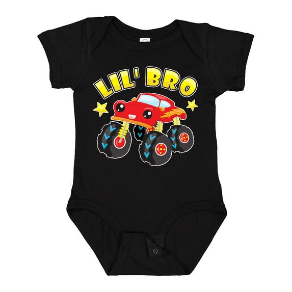 Inktastic Monster Truck Little Bro Boys Baby Bodysuit