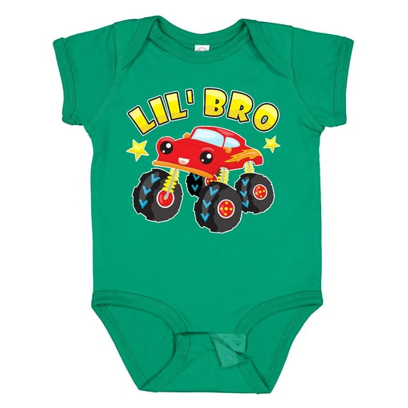Inktastic Monster Truck Little Bro Boys Baby Bodysuit