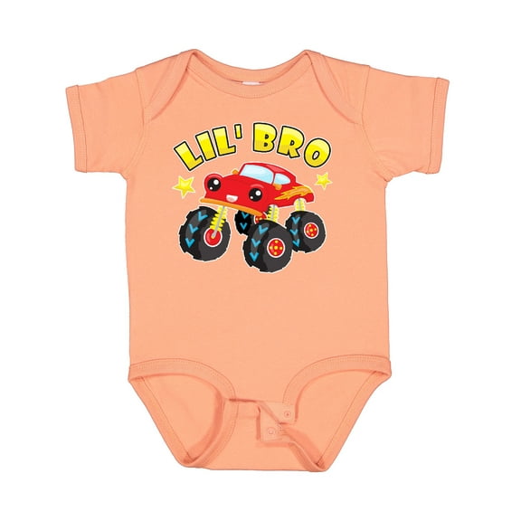 Inktastic Monster Truck Little Bro Boys Baby Bodysuit