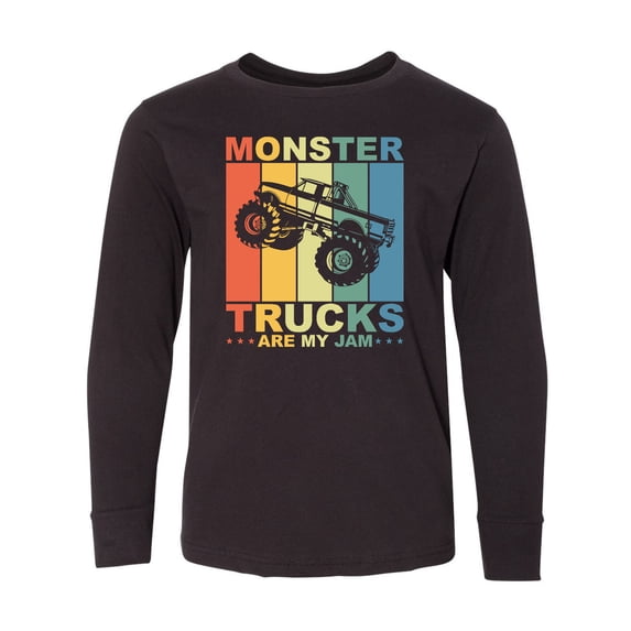 Inktastic Monster Trucks Are My Jam Long Sleeve Youth T-Shirt