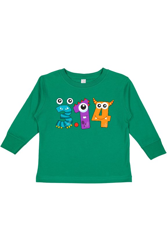 Monsters Like Pi Pi Day Numbers Boys or Girls Long Sleeve Toddler T-Shirt