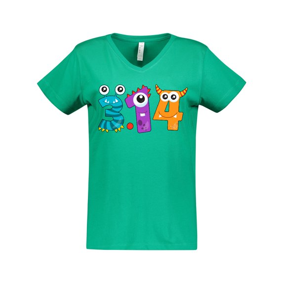 Inktastic Monsters Like Pi- Pi Day Numbers Women's V-Neck T-Shirt