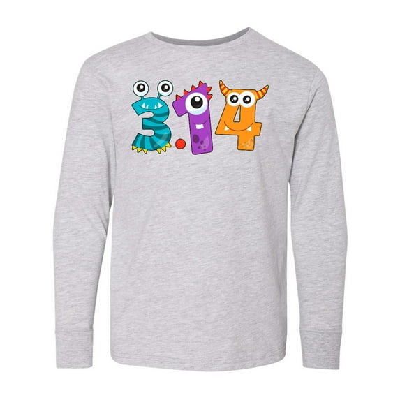 Inktastic Monsters Like Pi- Pi Day numbers Long Sleeve Youth T-Shirt
